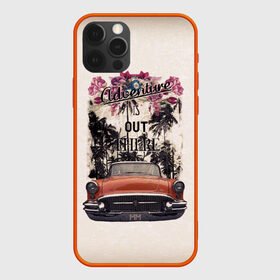 Чехол для iPhone 12 Pro Max с принтом Adventure в Курске, Силикон |  | adventure | белый | винтаж | дизайн | для поездок | за границу | картинка | контраст | креатив | лето | машина | мм | надписи | настроение | новинки | оранжевый | пальмы | путешествие | ретро