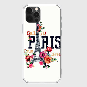 Чехол для iPhone 12 Pro Max с принтом Париж в Курске, Силикон |  | Тематика изображения на принте: белая | винтаж | города | европа | евротур | иностранные | креатив | крутая | минимализм | модные | надписи | париж | повседневный | путешествия | разные цвета | ретро | салют | столица | страны
