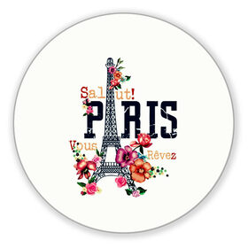 Коврик для мышки круглый с принтом Париж в Курске, резина и полиэстер | круглая форма, изображение наносится на всю лицевую часть | белая | винтаж | города | европа | евротур | иностранные | креатив | крутая | минимализм | модные | надписи | париж | повседневный | путешествия | разные цвета | ретро | салют | столица | страны