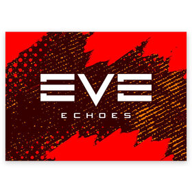 Поздравительная открытка с принтом EVE ECHOES / ИВ ЭХО в Курске, 100% бумага | плотность бумаги 280 г/м2, матовая, на обратной стороне линовка и место для марки
 | Тематика изображения на принте: echo | echoes | eve | game | games | logo | online | space | ев онлайн | ев эхо | еве | ив онлайн | ив эхо | игра | игры | космос | лого | логотип | логотипы | онлайн | символ | символы | эхо | эхос