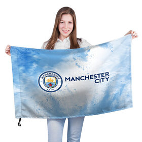 Флаг 3D с принтом MANCHESTER CITY Манчестер Сити в Курске, 100% полиэстер | плотность ткани — 95 г/м2, размер — 67 х 109 см. Принт наносится с одной стороны | city | club | footbal | logo | manchester | знак | клуб | логотип | логотипы | манчестер | символ | символы | сити | форма | футбол | футбольная | футбольный