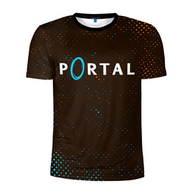 Мужская футболка 3D спортивная с принтом PORTAL / ПОРТАЛ в Курске, 100% полиэстер с улучшенными характеристиками | приталенный силуэт, круглая горловина, широкие плечи, сужается к линии бедра | game | games | half | half life | halflife | life | logo | portal | portal 2 | portal2 | valve | игра | игры | лайф | лого | логотип | логотипы | портал | портал 2 | портал2 | символ | символы | халф | халф лайф | халфлайф