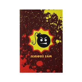 Обложка для паспорта матовая кожа с принтом SERIOUS SAM / Крутой Сэм в Курске, натуральная матовая кожа | размер 19,3 х 13,7 см; прозрачные пластиковые крепления | Тематика изображения на принте: croteam | game | games | logo | sam | serious | бомба | бомбочка | игра | игры | крутой | лого | логотип | логотипы | серьезный | символ | символы | сэм