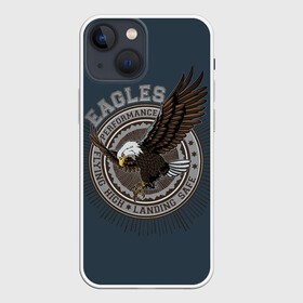 Чехол для iPhone 13 mini с принтом летящий орёл в Курске,  |  | белоголовый орлан | летящий орёл | орёл | перформанс | порхающий крыльями орёл.