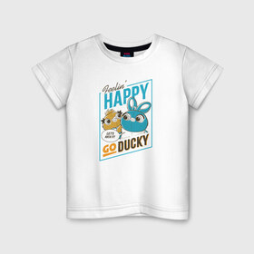 Детская футболка хлопок с принтом Ducky в Курске, 100% хлопок | круглый вырез горловины, полуприлегающий силуэт, длина до линии бедер | disney | ducky | pixar | toy story | vdkimel | дисней | история игрушек | пиксар