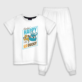 Детская пижама хлопок с принтом Ducky в Курске, 100% хлопок |  брюки и футболка прямого кроя, без карманов, на брюках мягкая резинка на поясе и по низу штанин
 | disney | ducky | pixar | toy story | vdkimel | дисней | история игрушек | пиксар