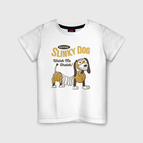 Детская футболка хлопок с принтом Slinky Dog в Курске, 100% хлопок | круглый вырез горловины, полуприлегающий силуэт, длина до линии бедер | disney | pixar | slinky dog | toy story | vdkimel | дисней | история игрушек | пиксар
