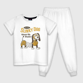 Детская пижама хлопок с принтом Slinky Dog в Курске, 100% хлопок |  брюки и футболка прямого кроя, без карманов, на брюках мягкая резинка на поясе и по низу штанин
 | disney | pixar | slinky dog | toy story | vdkimel | дисней | история игрушек | пиксар