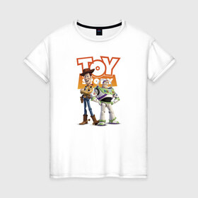 Женская футболка хлопок с принтом Toy Story в Курске, 100% хлопок | прямой крой, круглый вырез горловины, длина до линии бедер, слегка спущенное плечо | buzz lightyear | disney | pixar | toy story | vdkimel | woody | базз лайтер | вуди | дисней | история игрушек | пиксар