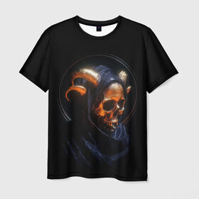Мужская футболка 3D с принтом Golden skull | 1.1 в Курске, 100% полиэфир | прямой крой, круглый вырез горловины, длина до линии бедер | Тематика изображения на принте: cool | cyborg | decoration | fashion | fear | ghost | halloween | head | horror | robot | skeleton | skull | technology | голова | киборг | круто | мода | призрак | робот | скелет | технологии | ужас | украшение | хеллоуин | череп