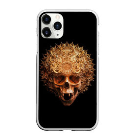 Чехол для iPhone 11 Pro Max матовый с принтом Golden skull | 1.2 в Курске, Силикон |  | 