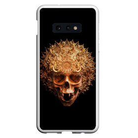 Чехол для Samsung S10E с принтом Golden skull | 1.2 в Курске, Силикон | Область печати: задняя сторона чехла, без боковых панелей | 