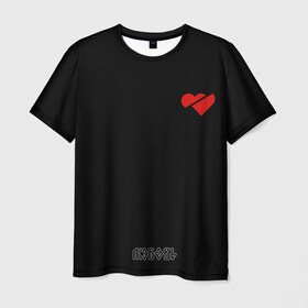 Мужская футболка 3D с принтом Любовь в Курске, 100% полиэфир | прямой крой, круглый вырез горловины, длина до линии бедер | Тематика изображения на принте: любовь | надписи | неформал | панк | рок | седечко | сердце