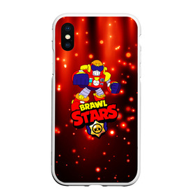 Чехол для iPhone XS Max матовый с принтом Brawl Stars Surge в Курске, Силикон | Область печати: задняя сторона чехла, без боковых панелей | bibi | crow | kolette | leon | nita | sandy | surge | volt | бравл старс | вольт | герои | детям | звезда | звездные | леон | логотипы игр | мальчикам | огненный | огонь | робот | сенди | спайк | спраут | супергерои