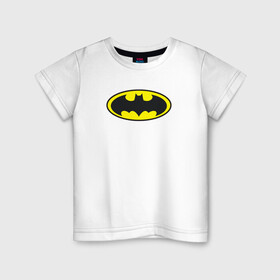 Детская футболка хлопок с принтом Бэтмен в Курске, 100% хлопок | круглый вырез горловины, полуприлегающий силуэт, длина до линии бедер | batman | бетмен | брюс уэйн | бэтман | бэтмен