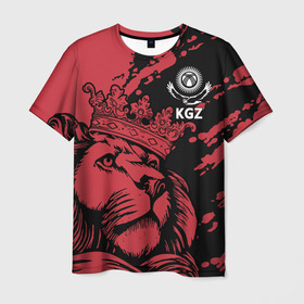 Мужская футболка 3D с принтом Киргизия в Курске, 100% полиэфир | прямой крой, круглый вырез горловины, длина до линии бедер | crown | eagle | islam | king | kyrgyzstan | lion | republic | sun | ислам | киргизия | король | корона | лев | орел | республика | солнце | царь