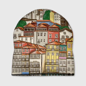 Шапка 3D с принтом Порту, Португалия, домики в Курске, 100% полиэстер | универсальный размер, печать по всей поверхности изделия | city | old town | porto | portugal | город | город на холме | городской пейзаж | домики | оранжевые крыши | отпуск | порту | португалия | путешествие | старый город