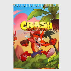 Скетчбук с принтом Crash Bandicoot в Курске, 100% бумага
 | 48 листов, плотность листов — 100 г/м2, плотность картонной обложки — 250 г/м2. Листы скреплены сверху удобной пружинной спиралью | Тематика изображения на принте: aku aku | crash bandicoot | бандикут | игры | крэш бандикут