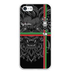 Чехол для iPhone 5/5S матовый с принтом Таджикистан в Курске, Силикон | Область печати: задняя сторона чехла, без боковых панелей | crown | flag | king | lion | republic | tajikistan | король | корона | лев | республика | таджикистан | флаг | царь