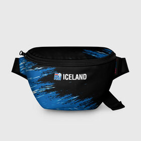 Поясная сумка 3D с принтом KSI ICELAND. в Курске, 100% полиэстер | плотная ткань, ремень с регулируемой длиной, внутри несколько карманов для мелочей, основное отделение и карман с обратной стороны сумки застегиваются на молнию | 2019 | 2020 | fc | football | iceland | ksi | sport | исландия | кси | сборная исландии | спорт | спортивные | униформа | фирменные цвета | фк | футбол | футбольный клуб