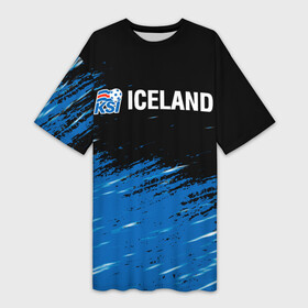 Платье-футболка 3D с принтом KSI ICELAND. в Курске,  |  | 2019 | 2020 | fc | football | iceland | ksi | sport | исландия | кси | сборная исландии | спорт | спортивные | униформа | фирменные цвета | фк | футбол | футбольный клуб