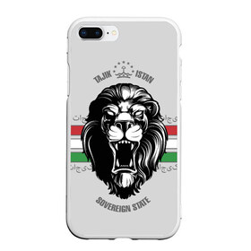 Чехол для iPhone 7Plus/8 Plus матовый с принтом Таджикистан в Курске, Силикон | Область печати: задняя сторона чехла, без боковых панелей | crown | flag | king | lion | republic | tajikistan | король | корона | лев | республика | таджикистан | флаг | царь