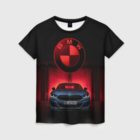 Женская футболка 3D с принтом BMW M5 в Курске, 100% полиэфир ( синтетическое хлопкоподобное полотно) | прямой крой, круглый вырез горловины, длина до линии бедер | bmw | i8 | m5 | motorsport | x7 | бмв | бмв м5 | бумер | бэха | кар | машина | спорткар | супер | тачка