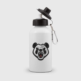 Бутылка спортивная с принтом Злая панда в Курске, металл | емкость — 500 мл, в комплекте две пластиковые крышки и карабин для крепления | Тематика изображения на принте: арт | бамбуковый медведь | бамбуковый мишка | медведь | панда | рисунок