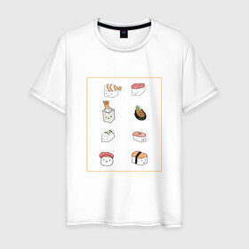 Мужская футболка хлопок с принтом NEON RETRO CITY в Курске, 100% хлопок | прямой крой, круглый вырез горловины, длина до линии бедер, слегка спущенное плечо. | kawaii | sushi | еда | мило | суши