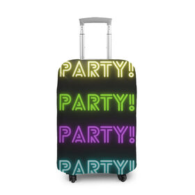 Чехол для чемодана 3D с принтом Пати в Курске, 86% полиэфир, 14% спандекс | двустороннее нанесение принта, прорези для ручек и колес | веселье | вечеринка | корпоратив | отдых | праздник | радость | разноцветный
