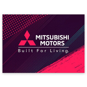 Поздравительная открытка с принтом MITSUBISHI / МИТСУБИСИ в Курске, 100% бумага | плотность бумаги 280 г/м2, матовая, на обратной стороне линовка и место для марки
 | 