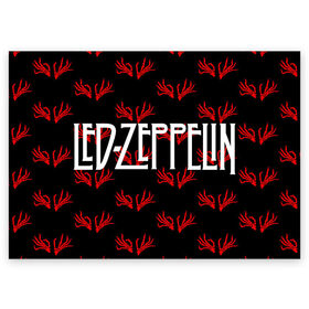 Поздравительная открытка с принтом Led Zeppelin. в Курске, 100% бумага | плотность бумаги 280 г/м2, матовая, на обратной стороне линовка и место для марки
 | 