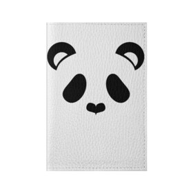 Обложка для паспорта матовая кожа с принтом Panda в Курске, натуральная матовая кожа | размер 19,3 х 13,7 см; прозрачные пластиковые крепления | Тематика изображения на принте: panda | животные | медведь | мишка | панда