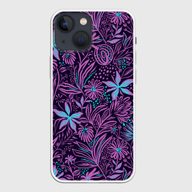 Чехол для iPhone 13 mini с принтом Морские Мотивы в Курске,  |  | abstract | neon | pattern | sea | sea pattern | абстракция | водоросли | морской паттерн | морской фон | неон | патерн | паттерн | природа | растение | растения | рисунок | узор | цветы