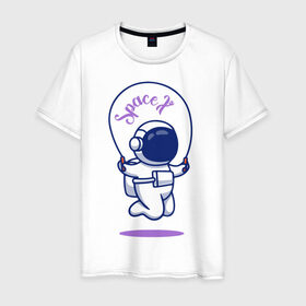Мужская футболка хлопок с принтом SpaceX в Курске, 100% хлопок | прямой крой, круглый вырез горловины, длина до линии бедер, слегка спущенное плечо. | astronaut | space | spacesuit | космонавт | космос | скафандр