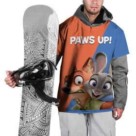 Накидка на куртку 3D с принтом Paws Up! в Курске, 100% полиэстер |  | judy hopps | nick wilde | vdosadir | zootopia | zotropolis | джуди хопс | зверополис | кролик | лис | ник уайлд