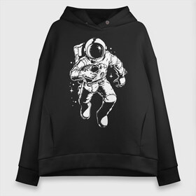 Женское худи Oversize хлопок с принтом Space american football в Курске, френч-терри — 70% хлопок, 30% полиэстер. Мягкий теплый начес внутри —100% хлопок | боковые карманы, эластичные манжеты и нижняя кромка, капюшон на магнитной кнопке | american football | astronaut | ball | gamer | space | sport | star | американский футбол | игрок | космонавт | космос | спорт