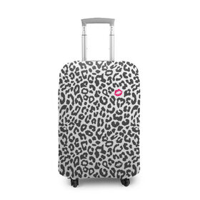 Чехол для чемодана 3D с принтом Kiss в Курске, 86% полиэфир, 14% спандекс | двустороннее нанесение принта, прорези для ручек и колес | art | background | kiss | leopard | lips | spots | texture | арт | губы | леопард | поцелуй | пятна | текстура | фон