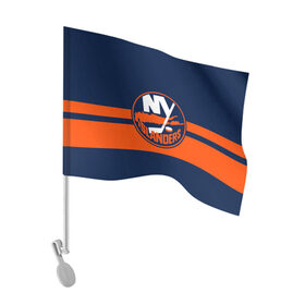 Флаг для автомобиля с принтом NY ISLANDERS NHL в Курске, 100% полиэстер | Размер: 30*21 см | hockey | islanders | logo | new york | ny | sport | usa | исландерс | логотип | нхл | нью йорк | спорт | хоккей