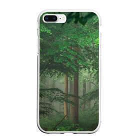 Чехол для iPhone 7Plus/8 Plus матовый с принтом Тропический лес в Курске, Силикон | Область печати: задняя сторона чехла, без боковых панелей | Тематика изображения на принте: деревья | джунгли | зеленый лес | зелень | лес | тропики | тропический лес