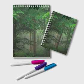 Блокнот с принтом Тропический лес в Курске, 100% бумага | 48 листов, плотность листов — 60 г/м2, плотность картонной обложки — 250 г/м2. Листы скреплены удобной пружинной спиралью. Цвет линий — светло-серый
 | деревья | джунгли | зеленый лес | зелень | лес | тропики | тропический лес