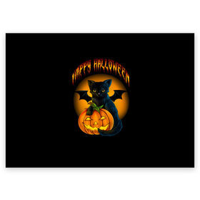 Поздравительная открытка с принтом Хэллоуин в Курске, 100% бумага | плотность бумаги 280 г/м2, матовая, на обратной стороне линовка и место для марки
 | Тематика изображения на принте: halloween | happy | happy halloween | вампир | зубы | луна | полнолуние | праздник | праздник хэллоуин | тыква | хэллоуин