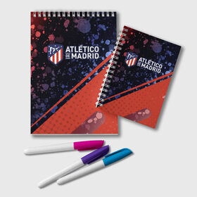 Блокнот с принтом ATLETICO MADRID / Атлетико в Курске, 100% бумага | 48 листов, плотность листов — 60 г/м2, плотность картонной обложки — 250 г/м2. Листы скреплены удобной пружинной спиралью. Цвет линий — светло-серый
 | atletico | club | footbal | logo | madrid | атлетико | знак | клуб | логотип | логотипы | мадрид | символ | символы | форма | футбол | футбольная | футбольный