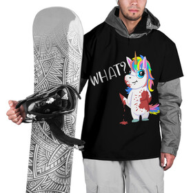 Накидка на куртку 3D с принтом What Unicorn в Курске, 100% полиэстер |  | Тематика изображения на принте: cat | halloween | rainbow | unicorn | what | единорог | единорожек | кот | нож | пушистый | радуга | радужный | хэллоуин | что