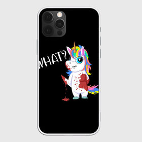 Чехол для iPhone 12 Pro Max с принтом What Unicorn в Курске, Силикон |  | Тематика изображения на принте: cat | halloween | rainbow | unicorn | what | единорог | единорожек | кот | нож | пушистый | радуга | радужный | хэллоуин | что