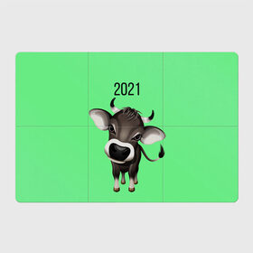 Магнитный плакат 3Х2 с принтом Год быка в Курске, Полимерный материал с магнитным слоем | 6 деталей размером 9*9 см | Тематика изображения на принте: 2021 | бычок | год быка | гороскоп | маленький бычок. | телёнок