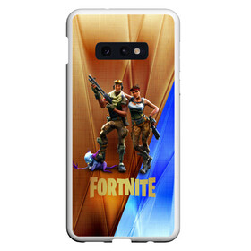 Чехол для Samsung S10E с принтом FORTNITE ФОРТНАЙТ GOLD (S) в Курске, Силикон | Область печати: задняя сторона чехла, без боковых панелей | Тематика изображения на принте: 2019 | battle royale | chapter 2 | epic games | fortnite | game | season x | zombie | зомби | фортнайт