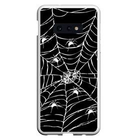 Чехол для Samsung S10E с принтом Паутина с пауками в Курске, Силикон | Область печати: задняя сторона чехла, без боковых панелей | Тематика изображения на принте: black and white | darkness | halloween | horror | night | spider | web | готика | жуки | жуткий | мальчикам | насекомые | нечисть | нити | ночные | ночь | пауки | паутина | подарок | сетка | страшный | темный | тьма | хеллоуин | хоррор