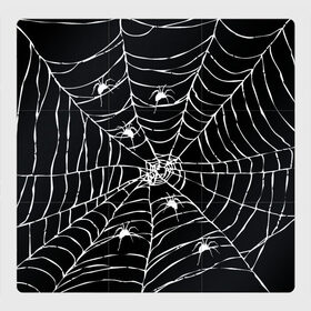 Магнитный плакат 3Х3 с принтом Паутина с пауками в Курске, Полимерный материал с магнитным слоем | 9 деталей размером 9*9 см | Тематика изображения на принте: black and white | darkness | halloween | horror | night | spider | web | готика | жуки | жуткий | мальчикам | насекомые | нечисть | нити | ночные | ночь | пауки | паутина | подарок | сетка | страшный | темный | тьма | хеллоуин | хоррор