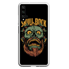 Чехол для Honor 20 с принтом Skull Rock в Курске, Силикон | Область печати: задняя сторона чехла, без боковых панелей | art | beard | eyes | music | rock | skull | teeth | арт | борода | глаза | зубы | музыка | рок | череп